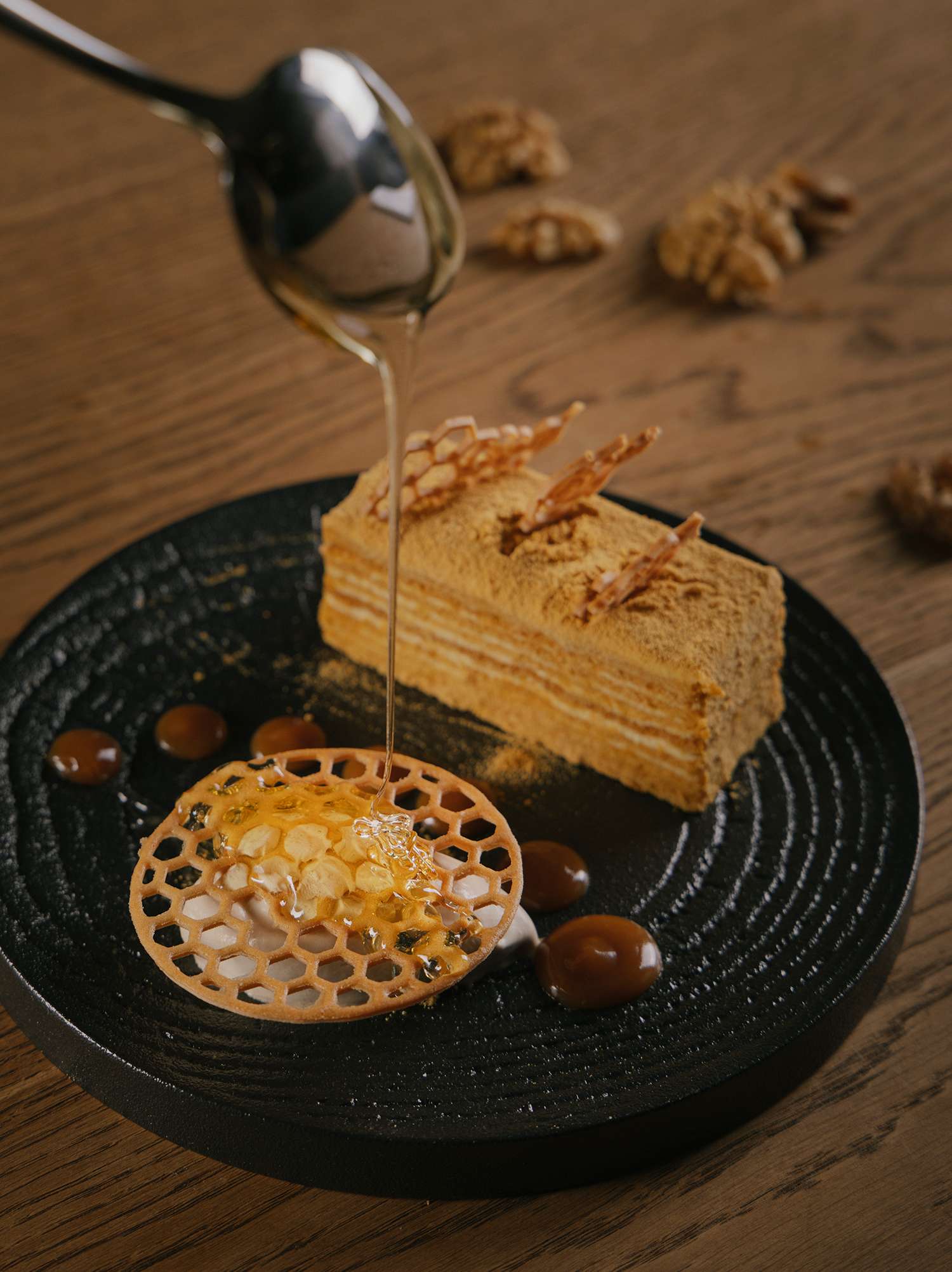 Honey Cake with Salty Caramel at TITA Restaurant